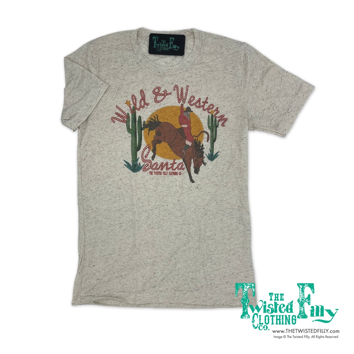 Wild & Western Santa - S/S Youth Tee - Oatmeal