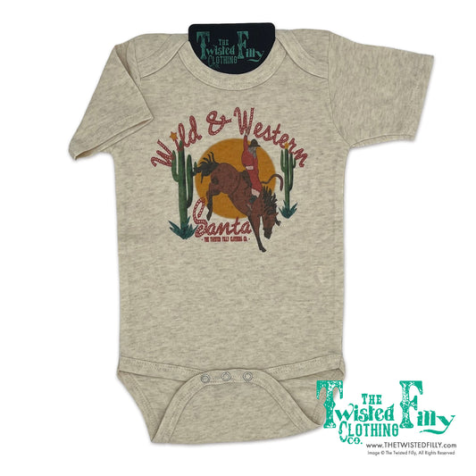 Wild & Western Santa - S/S Infant One Piece - Oatmeal