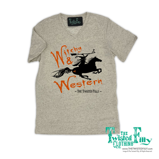 Witchy & Western - Adult V-Neck S/S Tee - Oatmeal