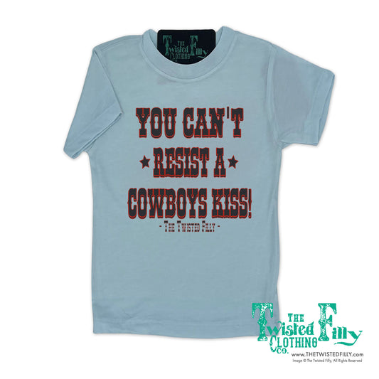 You Can't Resist A Cowboys Kiss - S/S Crew Neck Adult Tee - Ice Blue