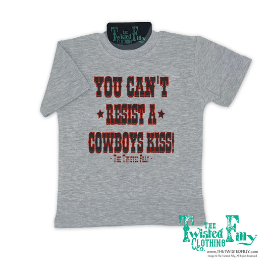 You Can't Resist A Cowboys Kiss - S/S Toddler Tee - Gray