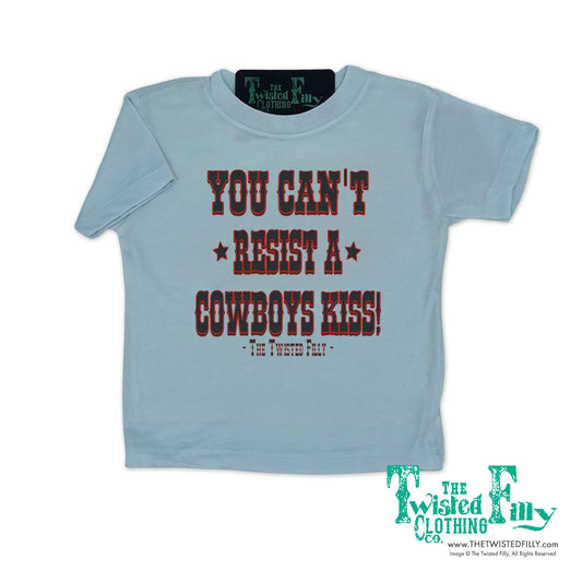 You Can't Resist A Cowboys Kiss - S/S Toddler Tee - Ice Blue