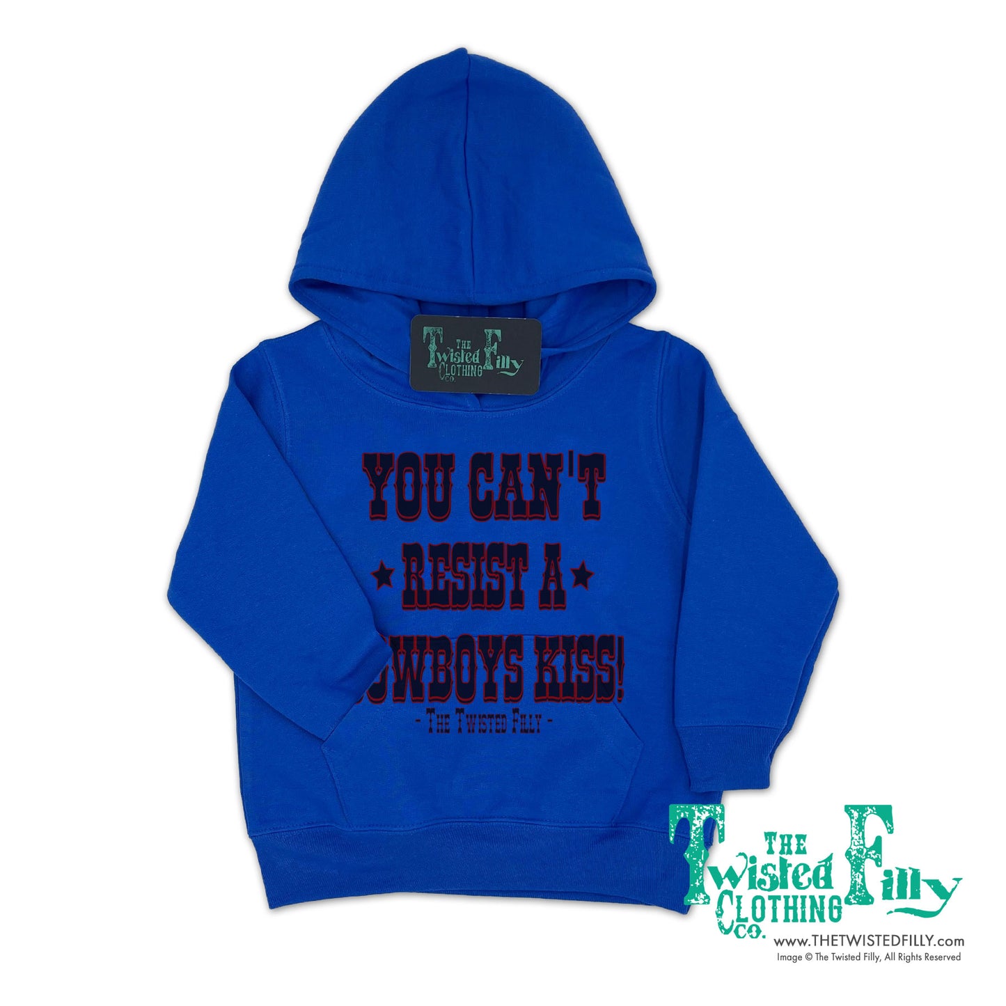 You Can't Resist A Cowboys Kiss - Toddler Hoodie - Blue