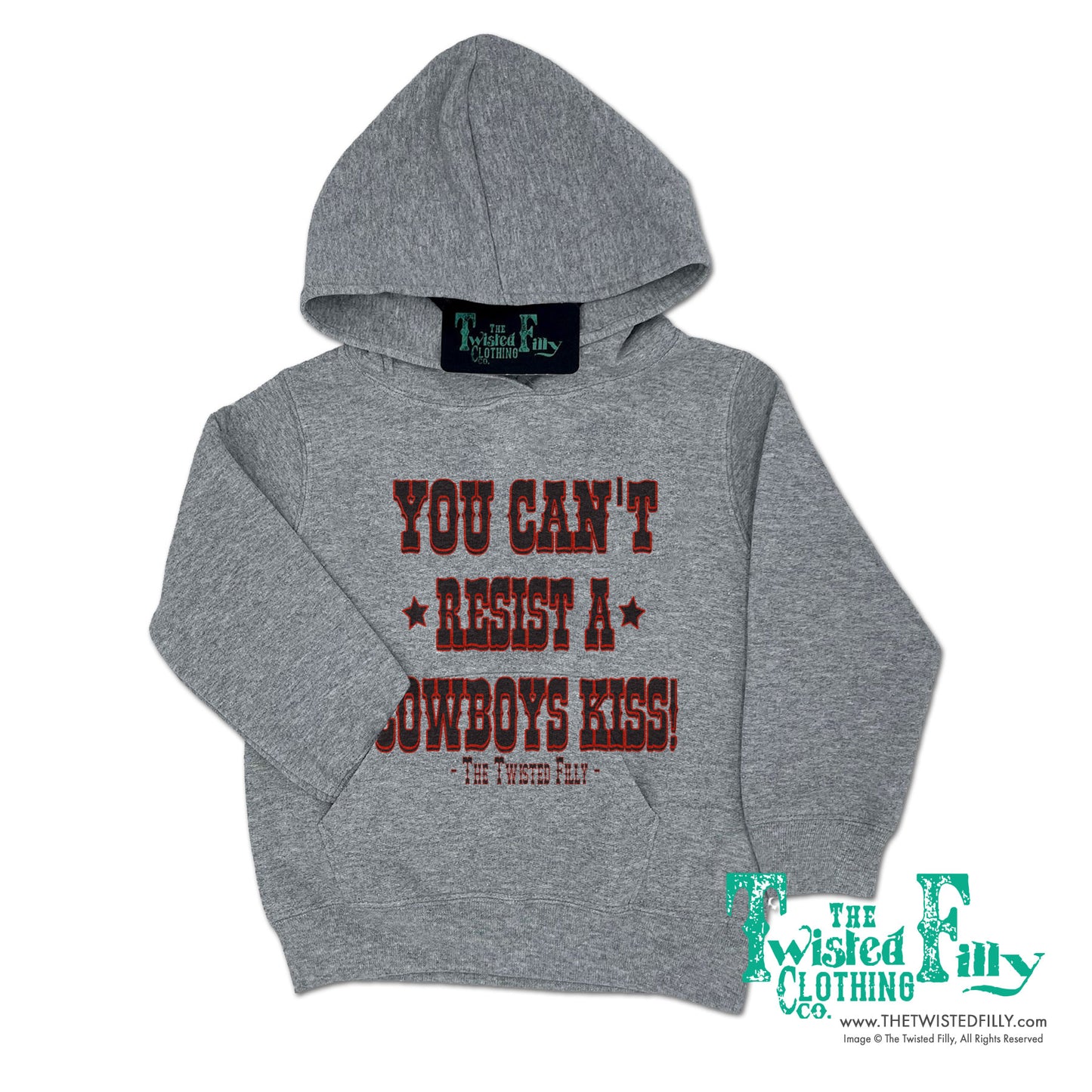 You Can't Resist A Cowboys Kiss - Youth Hoodie - Gray